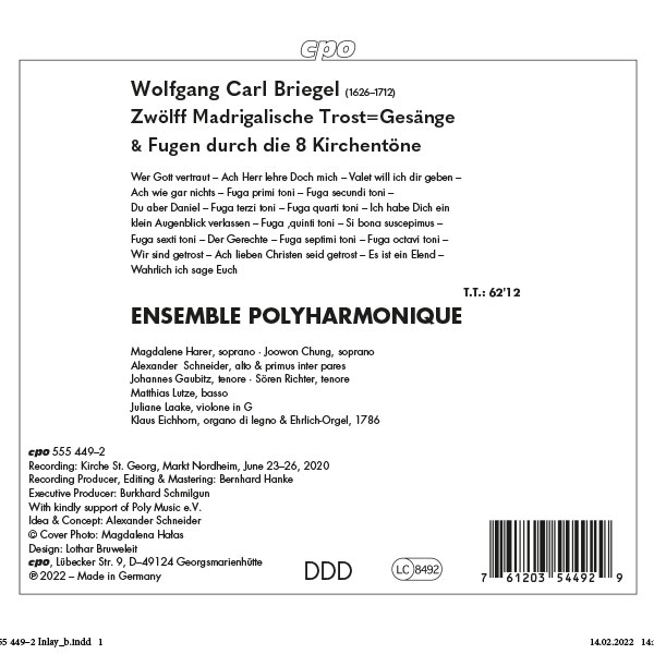 Zwölff madrigalische Trost=Gesänge<br />Wolfgang Carl Briegel – Bild 2